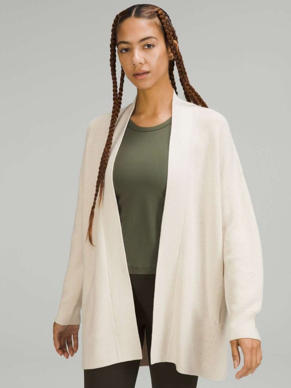 Lululemon Merino Wool-Blend Ribbed Long Wrap Sweater